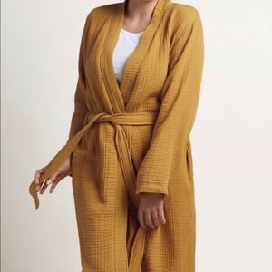 Parachute Cloud Cotton Robe Women Small Ochre Mustard Good Gauze Turkish Cotton